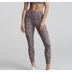 VARLEY Sz S Let's Go Leggings High-Rise Pocket Shadow Blush Snakeskin Print